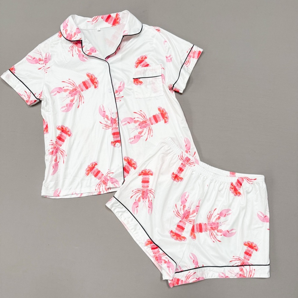 NWOT Lobster PJ pajama set, women’s L. - Picture 9 of 12